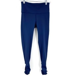 SOL & MANE Navy Blue India Cross Back Ankle Workout Athletic Leggings Size Small